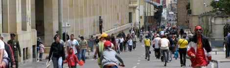 Ciclovía en la carrera Séptima