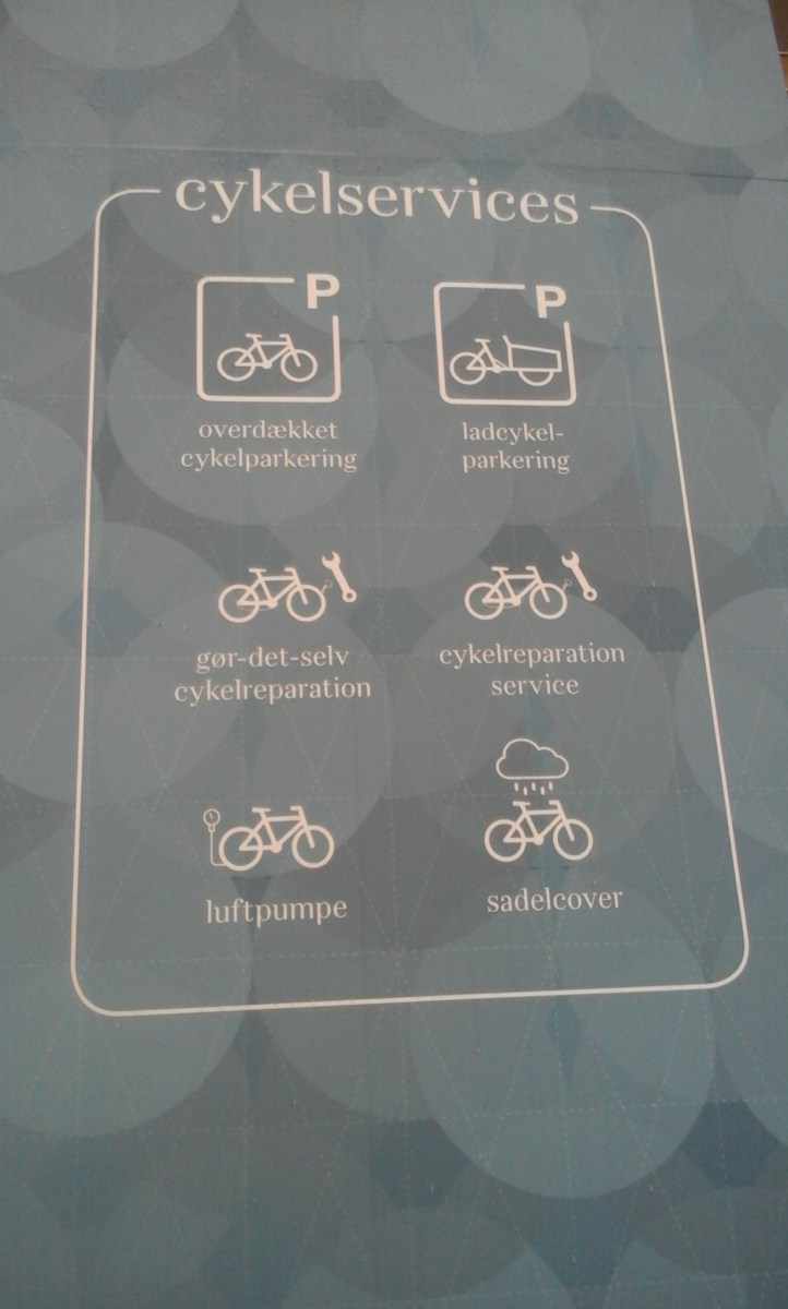 Afiche con servicios mecánicos para bicicletas